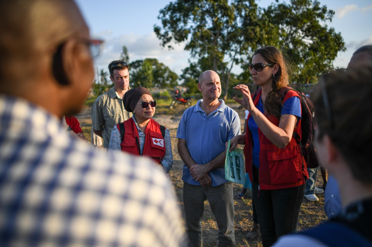 Miembros del Grupo Asesor de Donantes de la Federación Internacional realizan un viaje de campo a Mozambique después del ciclón Idai en 2019