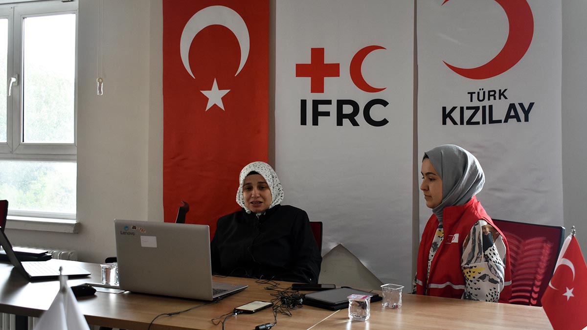 Houda during the follow-up interview following the devastating February 6 earthquake