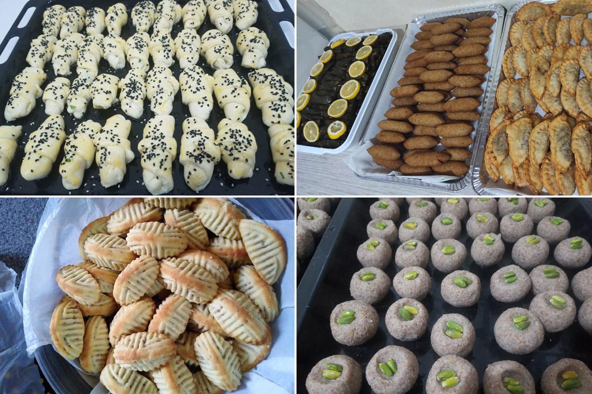 Some of the delicious recipes prepared by Houda after taking up cooking classes at the Turkish Red Crescent community centers