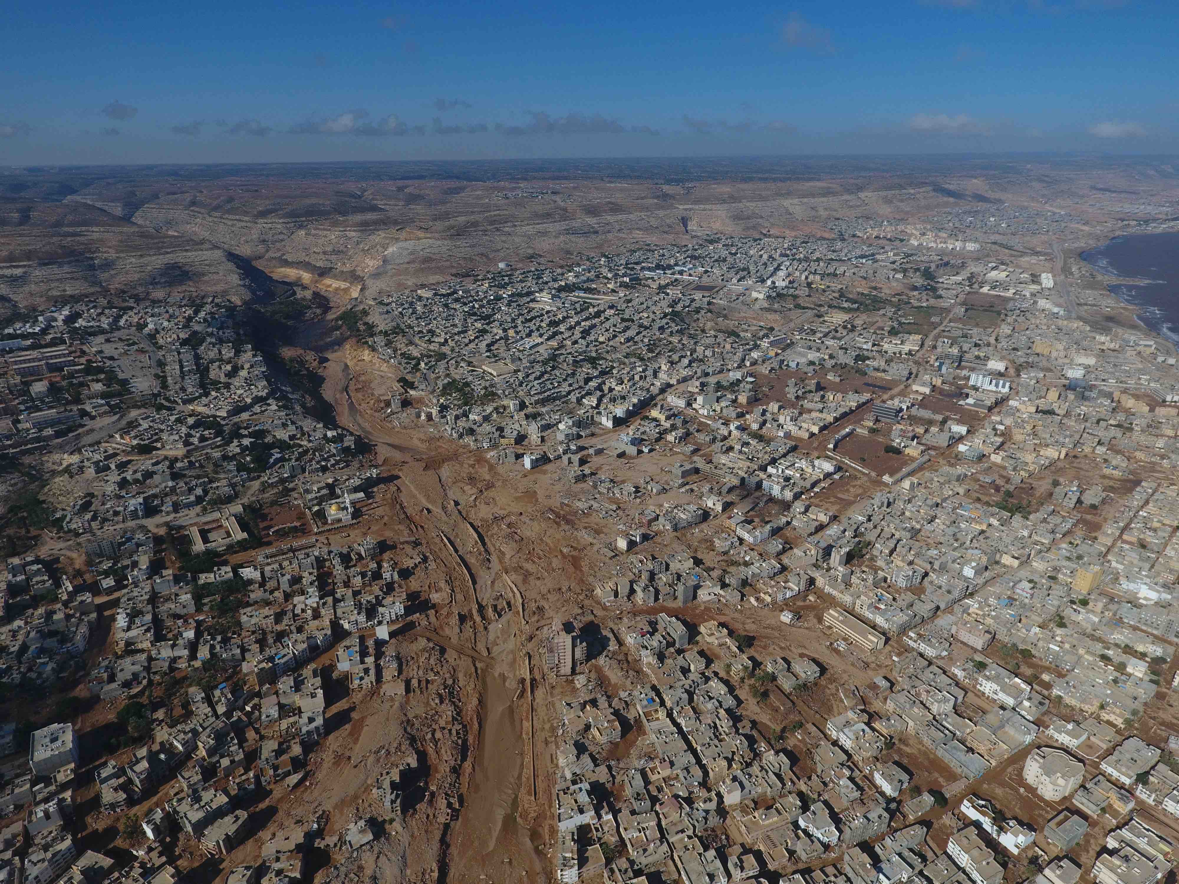 The September 10 flood washed away a large swath of the densely populated downtown of Derna, Libya. 