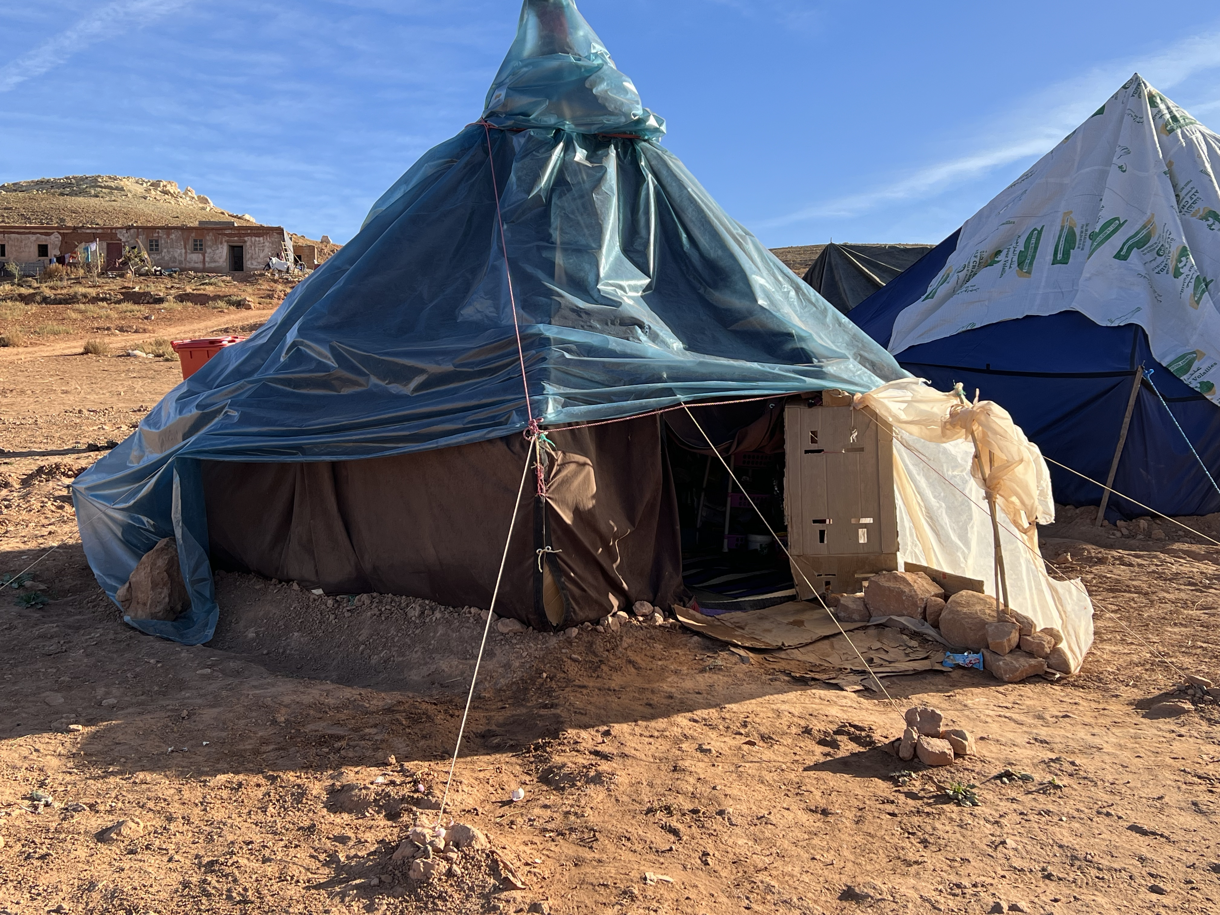 Located only a few kilometres away from the epicentre of the earthquake, the village of Tagadirt was entirely destroyed, leaving more than 60 families to live in tents.  