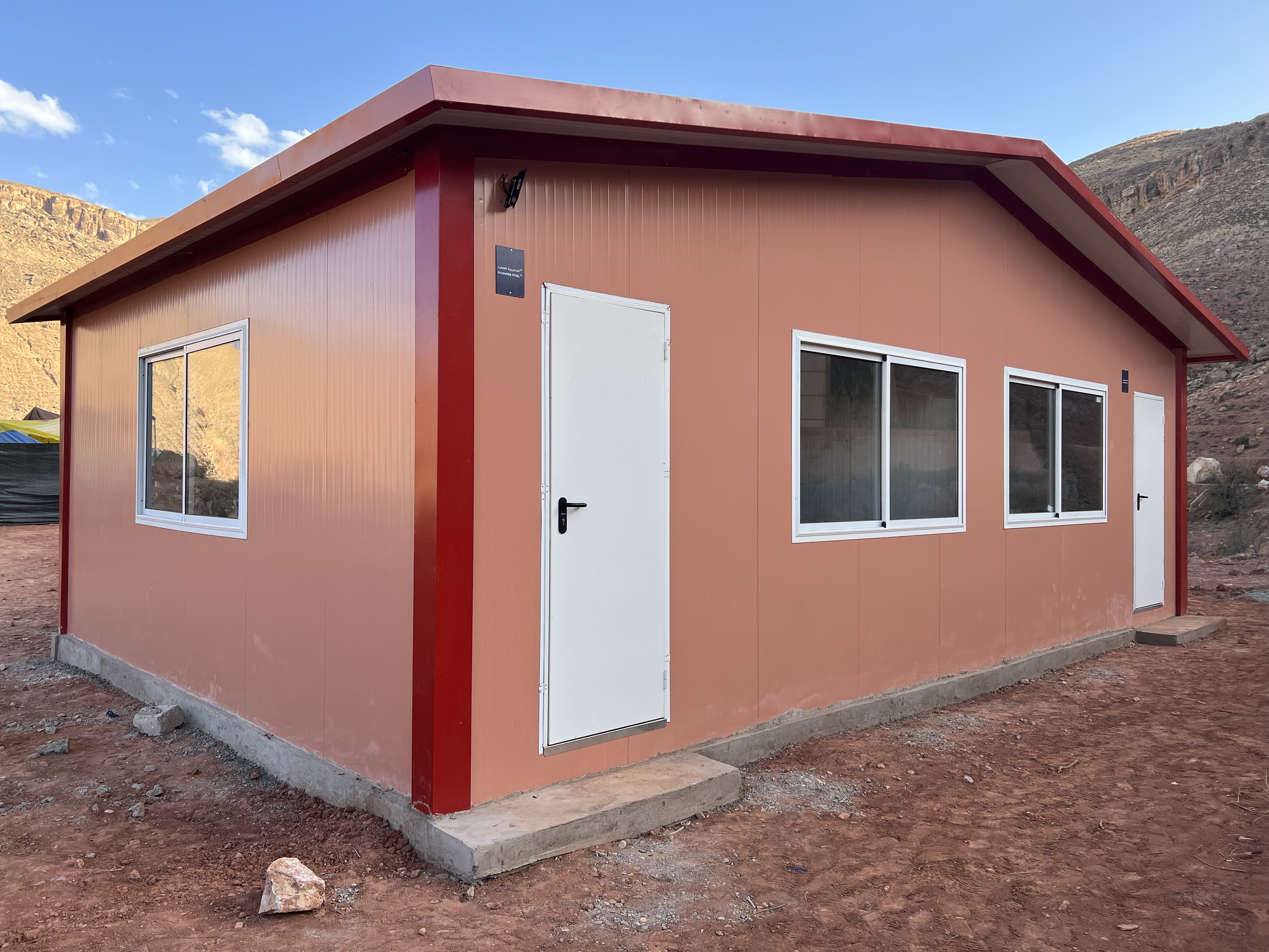 Working along with local communities and with support from the IFRC emergency appeal and partner National Societies, the MRCS built washrooms with toilets and bathing facilities like this one to help the families stay healthy.