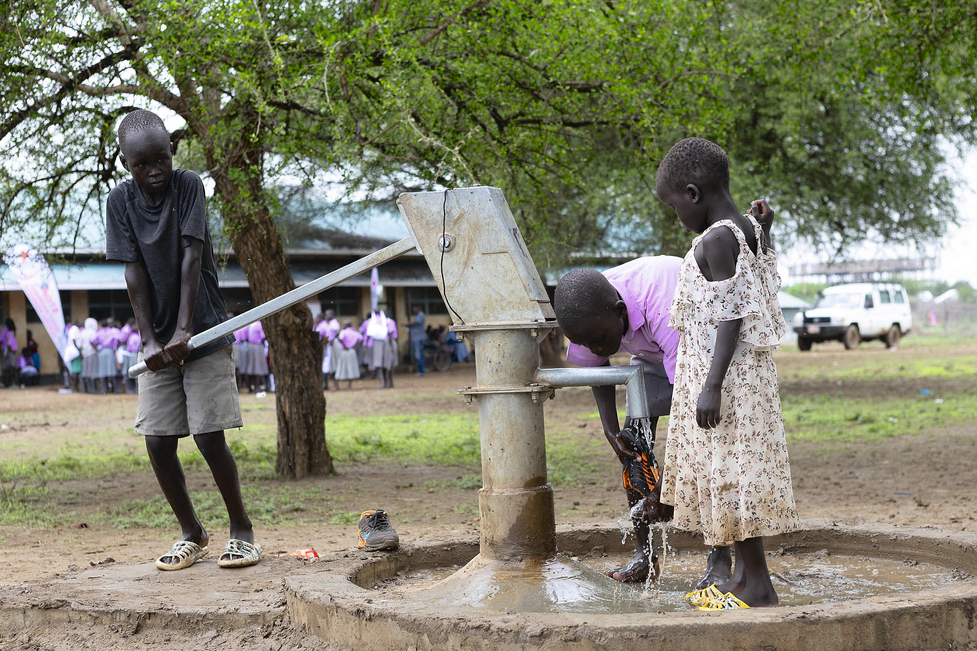 The approach to menstrual hygiene is holistic and includes provision of adequate clean water for washing, drinking and household use.