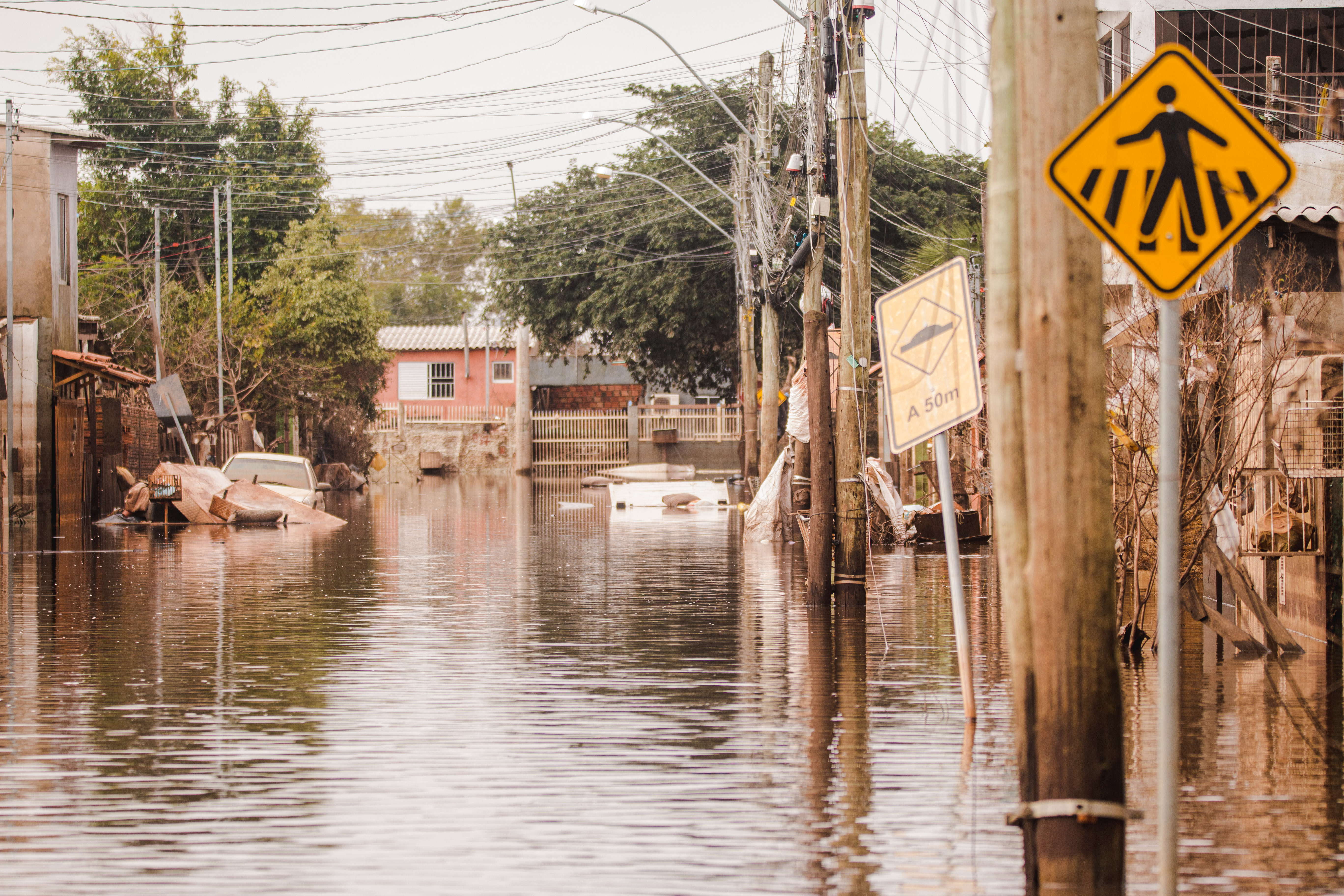 Image of a flooded neighborhood in Dorado do Sul, affected by the intense rains in the state of Rio do Sul, in south Brazil.