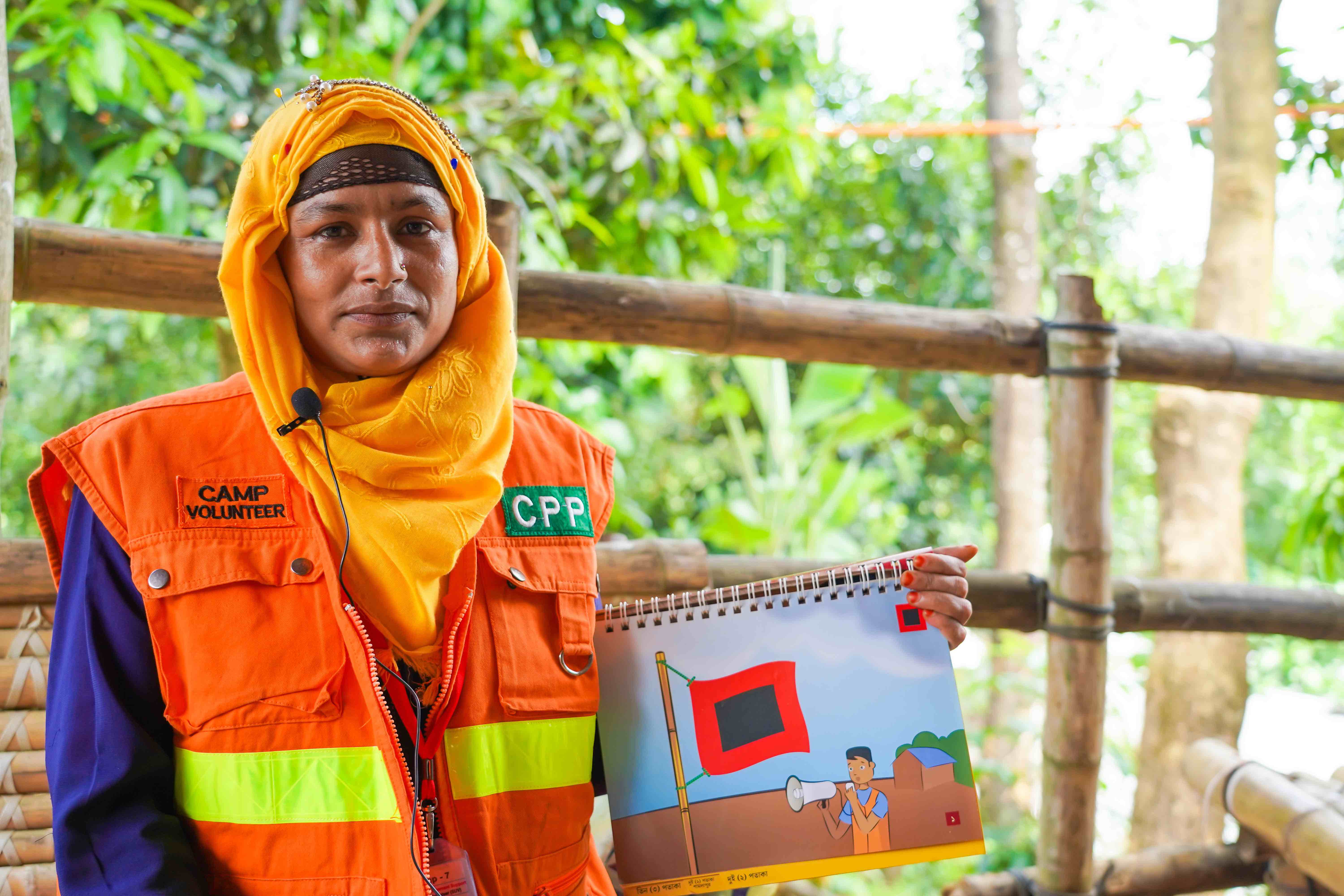 A volunteer in Cox's Bazar Camp 7, Minara says the training she received from the Bangladesh Red Crescent enabled her "to support my own community people during their need"