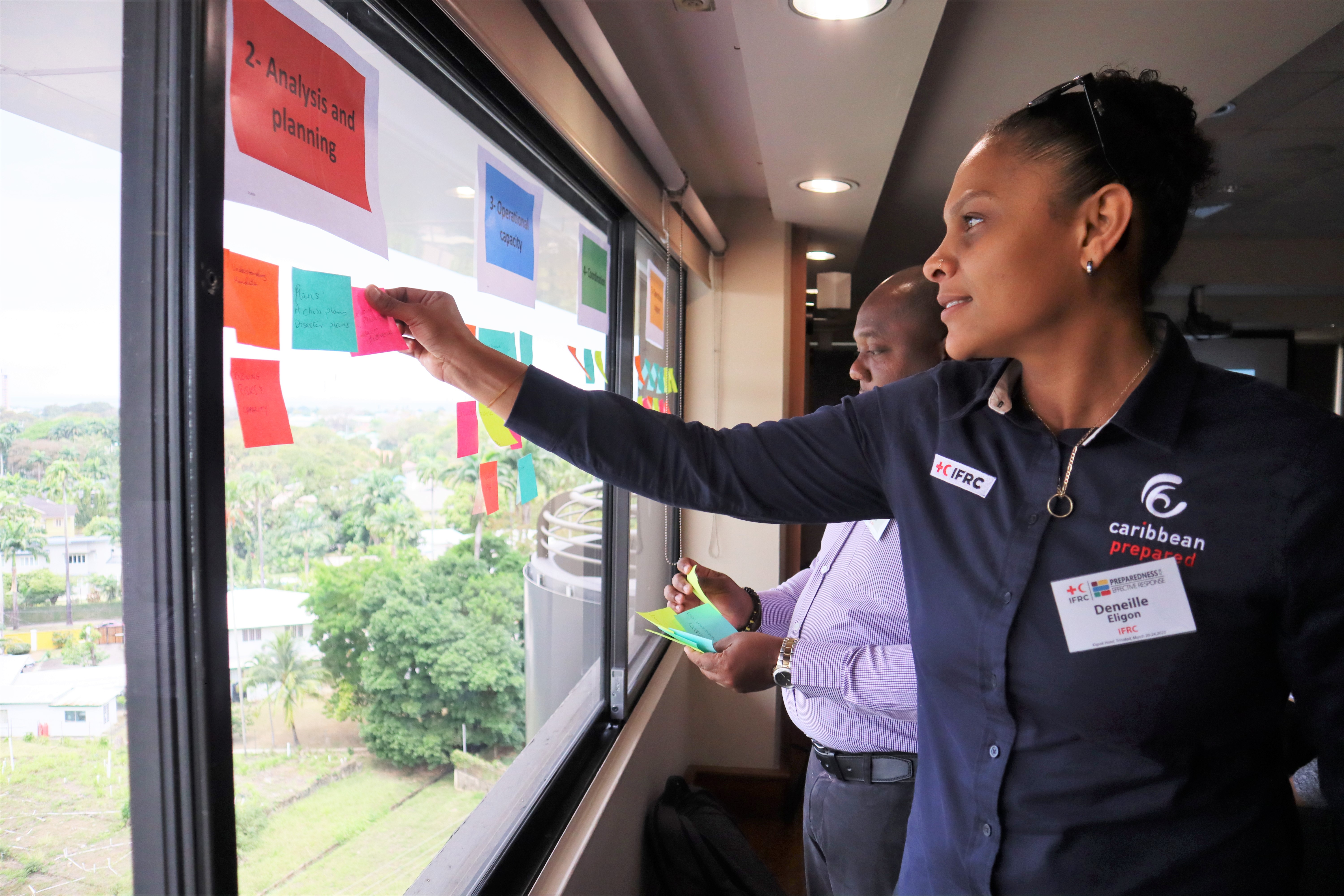 Red Cross personnel from nine countries across the Caribbean being trained in a regional Preparedness for Emergency Response (PER) training for facilitators. 