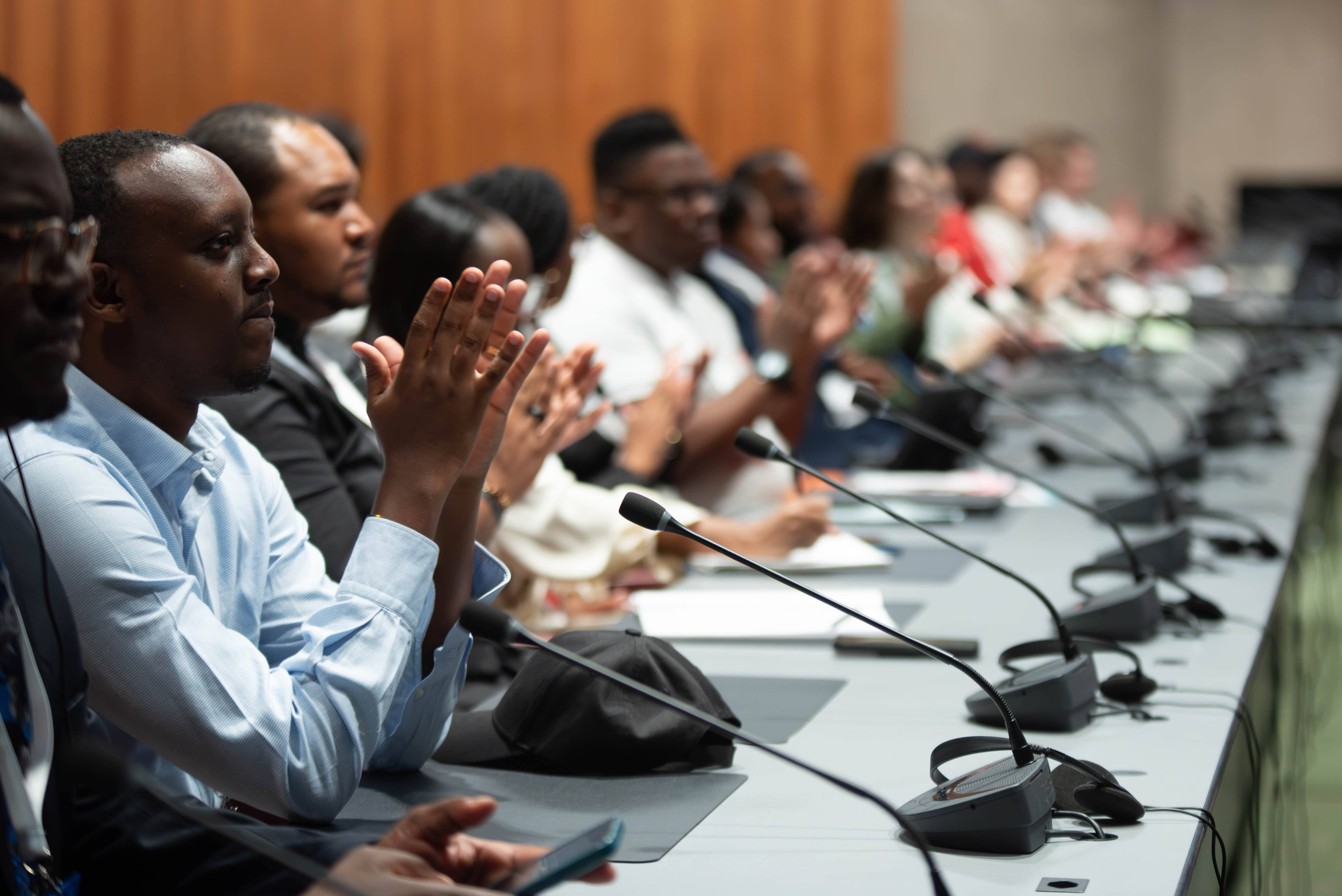 Participants in the IFRC Youth Forum listen to a panel discussion on the IFRC Youth Engagement Strategy