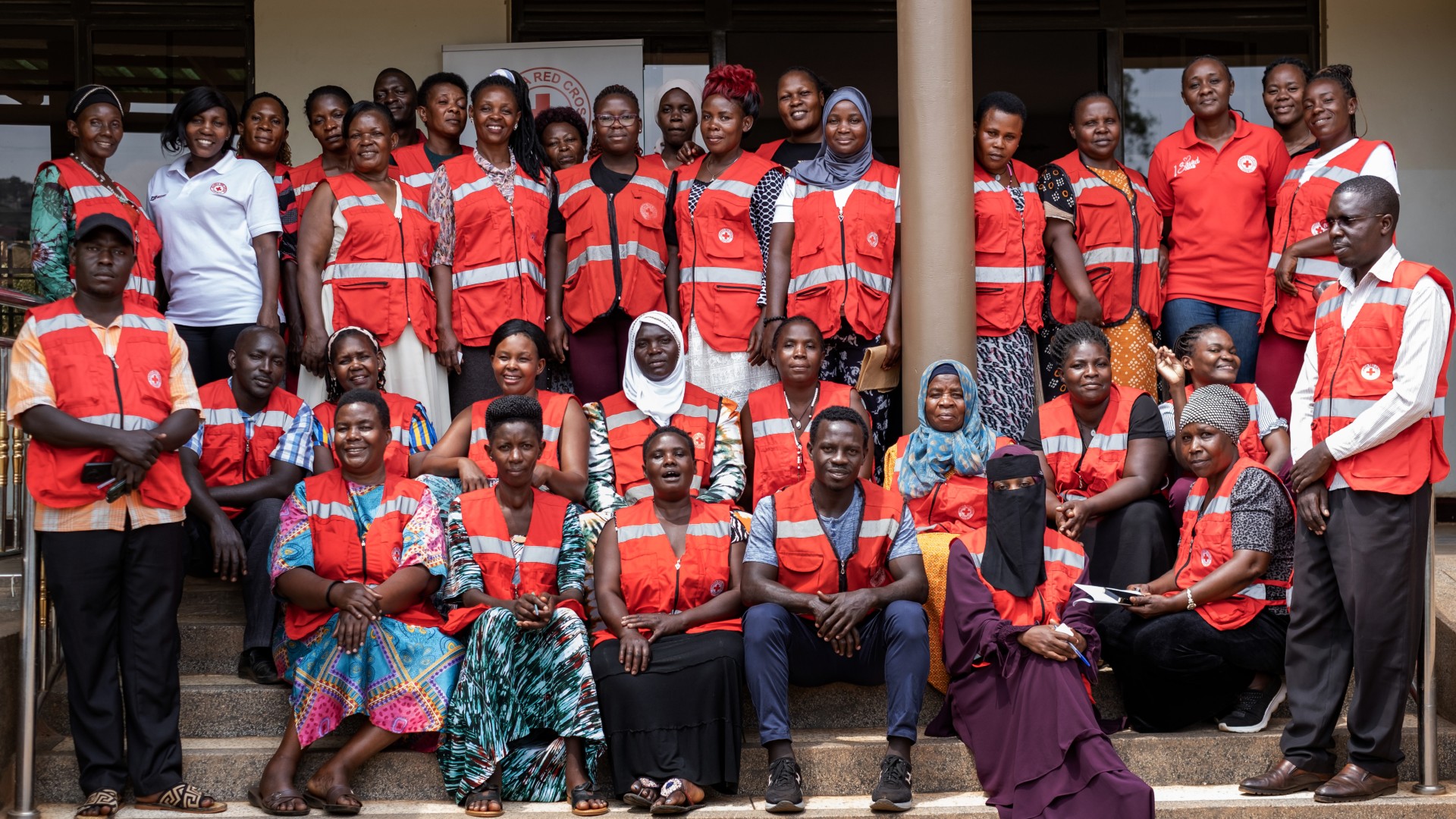 A new cohort of Uganda Red Cross Society volunteers in Wakiso are trained in community-based surveillance in early March 2025 to be able to detect and report signs of Ebola, mpox, and other diseases in their communities, so health authorities can take quick action.