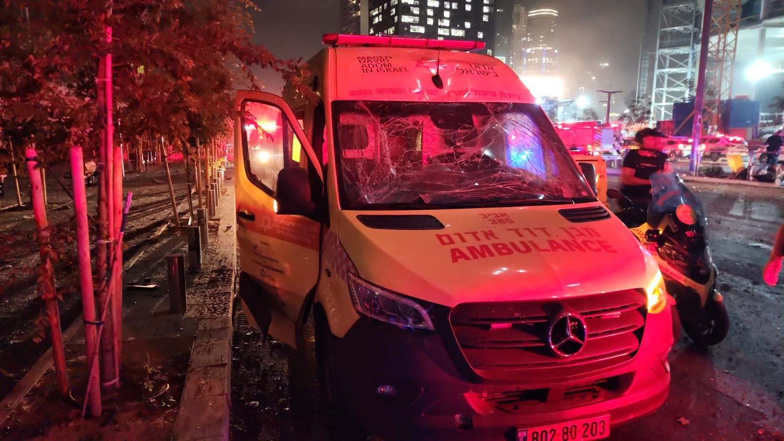 As this damaged ambulance shows, first responders from Magen David Adom faced extreme risks as they responded to urgent calls for help following missile attacks.