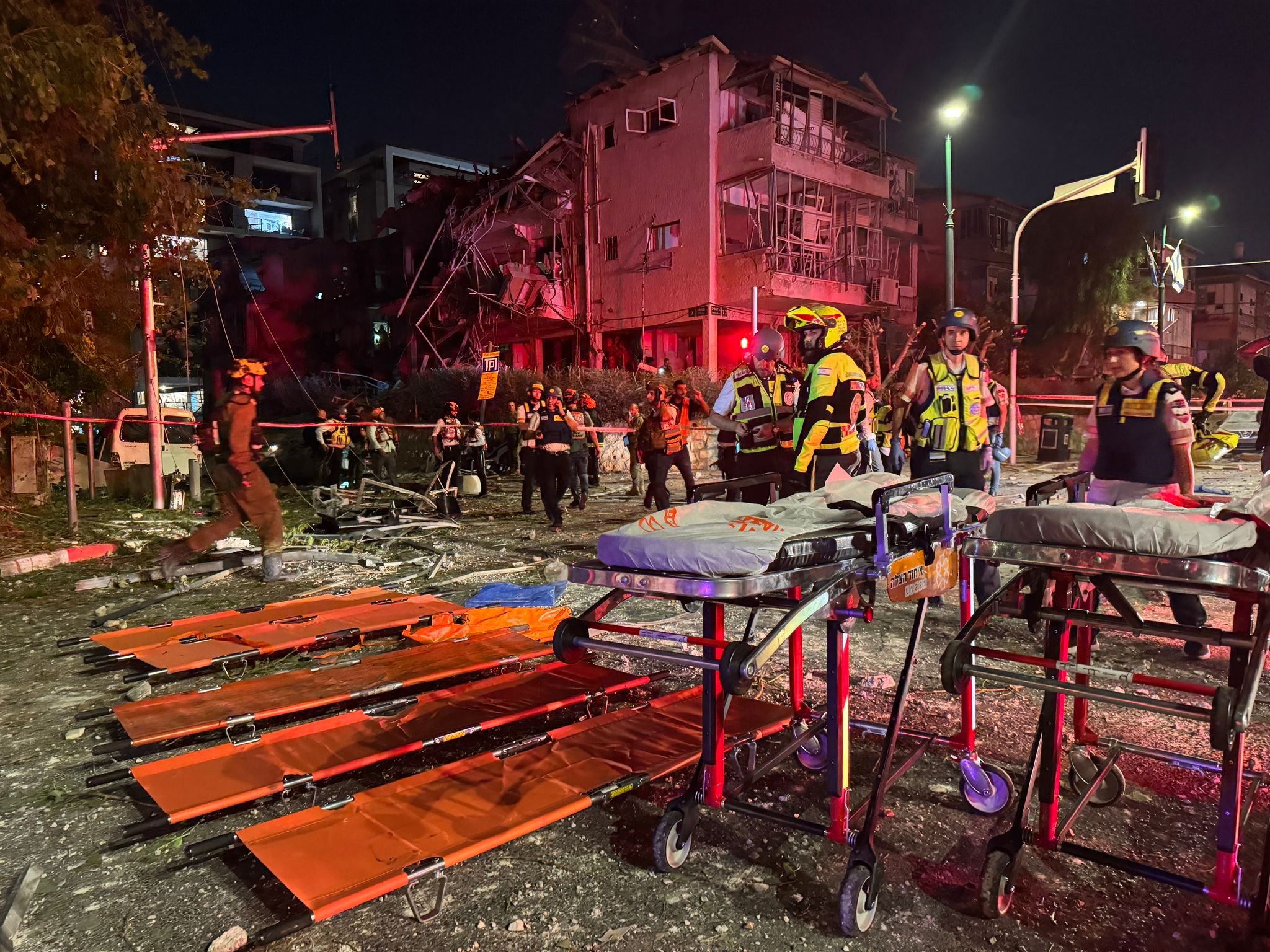 Emergency medical technicians from Magen David Adom provide urgent emergency medical care in the wake of recent attacks.