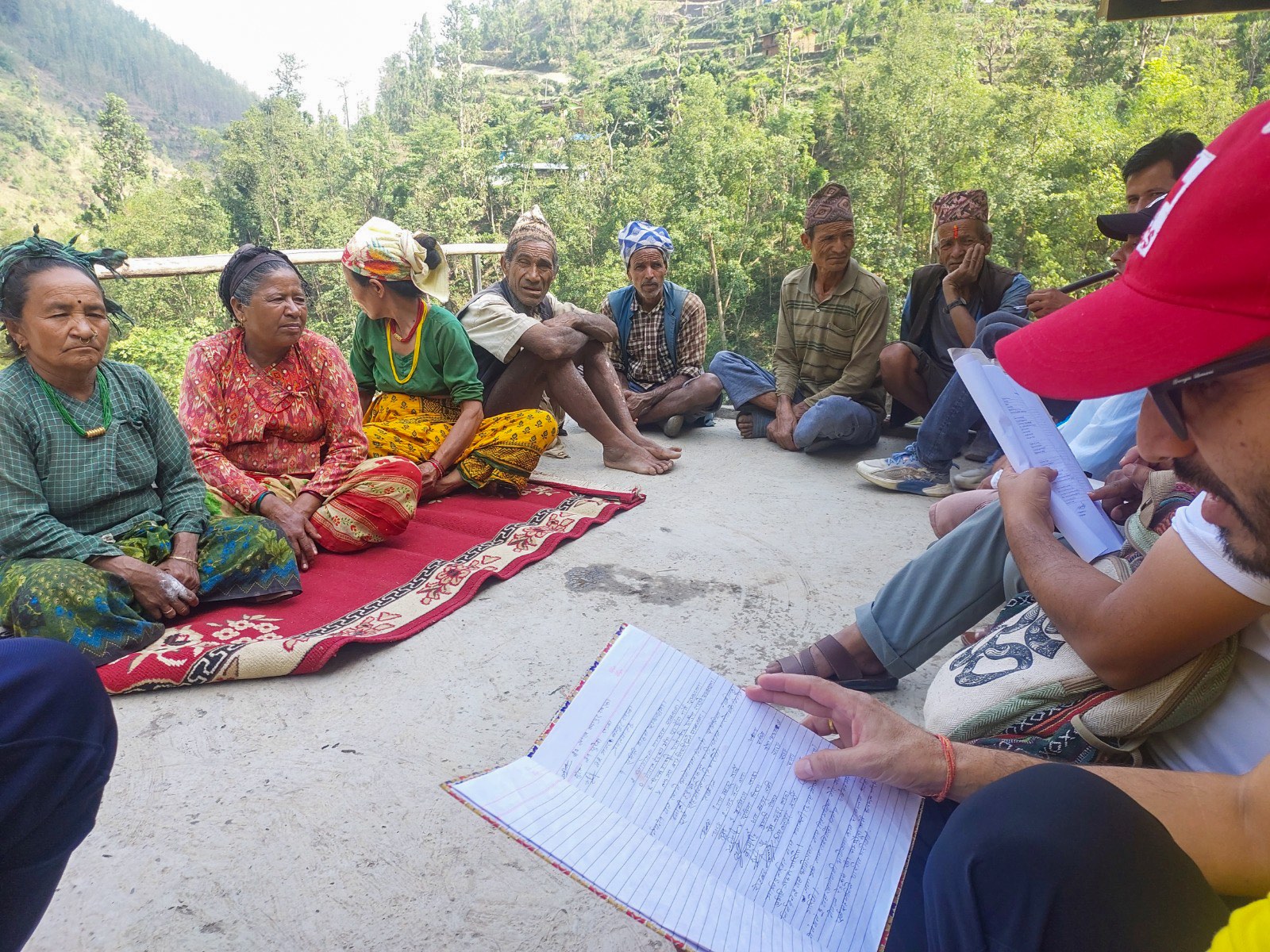 Local residents gather for a consultation on the formation of the water users committee to initiate the construction of a new water system in Bheri, Jajarkot, an area heavily impacted by the November 2023 earthquake.