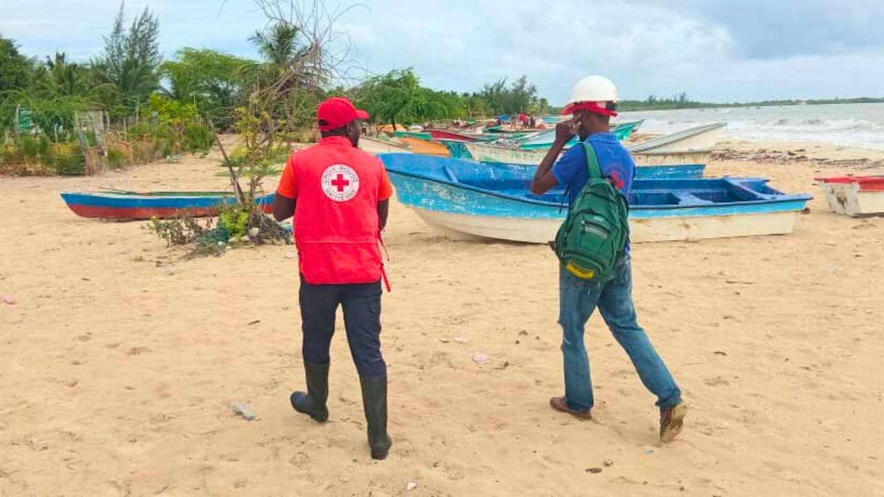 In Haiti, Red Cross volunteers are spreading preventative messages within communities to mitigate the impact of Hurricane Melissa.