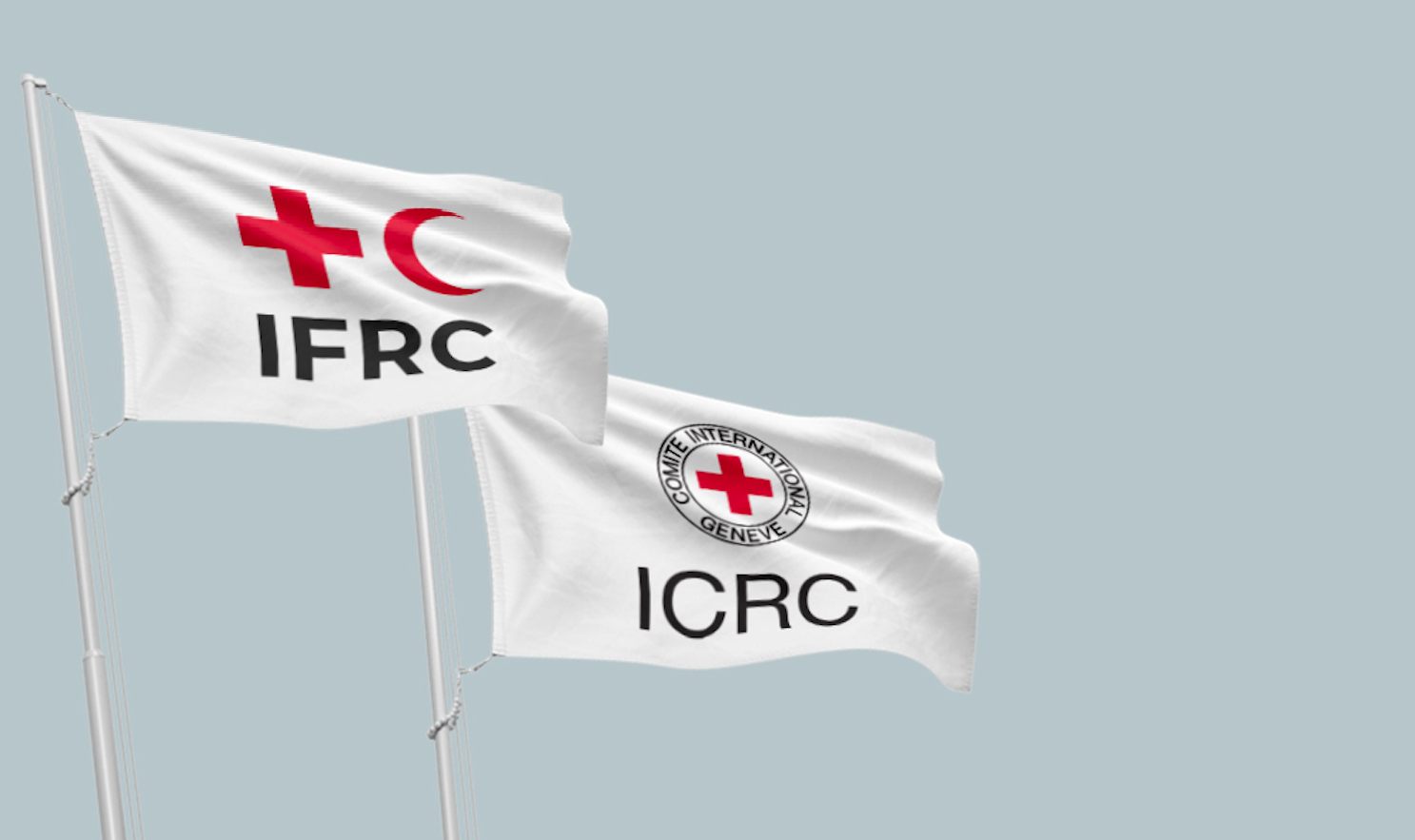 IFRC and ICRC flags