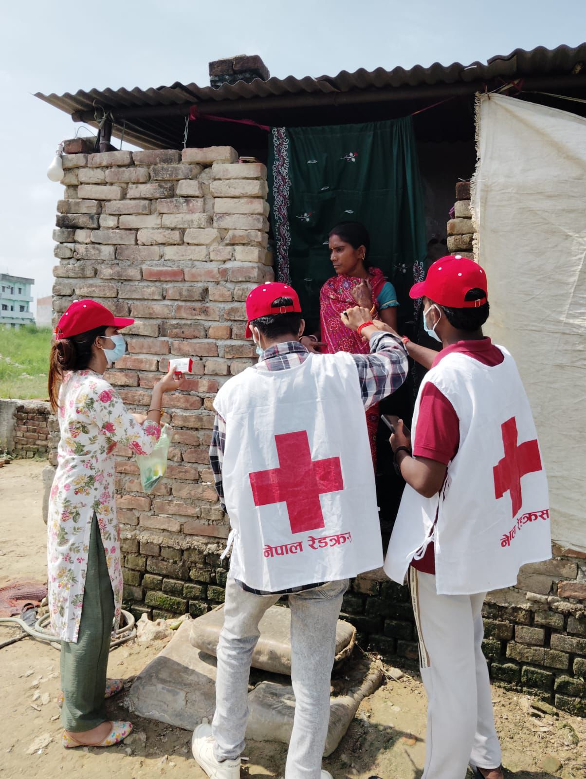 Nepal Red Cross volunteers go door-to-door as part of the Cholera response in Birgunj.