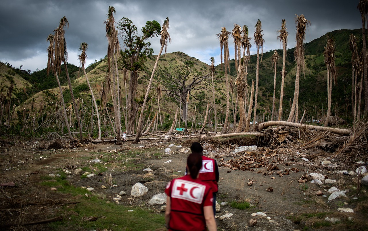 November 25, 2016, Capafou, Carcasse, Haiti. A community devestaed by Hurricane Mathew. The Canadian Red Cross ERU mobile clinic was the first humanitarian assistance to reach this community since Hur