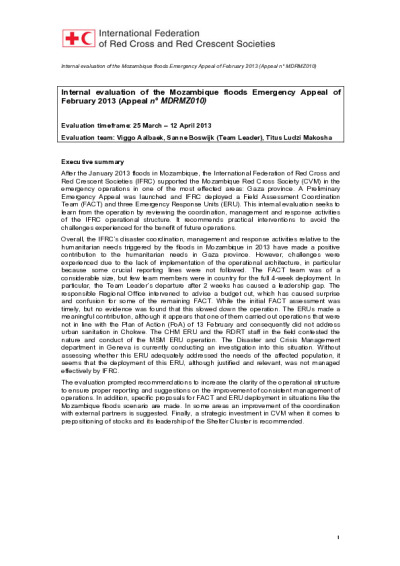 MDRMZ010 Internal evaluation Mozambique floods Emergency Appeal of February 2013.pdf