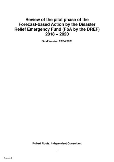 FbA by the DREF pilot phase review and Mgt response- Final report.pdf