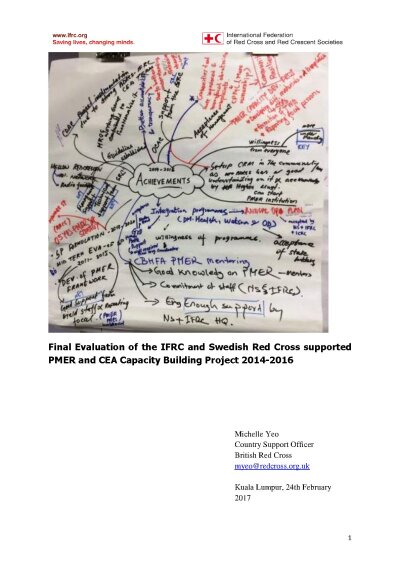 Final Evaluation of the IFRC and Swedish Red Cross supported PMER and CEA Capacity Building Project 2014-2016.pdf