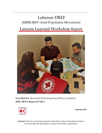 Lebanon DREF MDRLB007 Lessons Learned Workshop Report.pdf