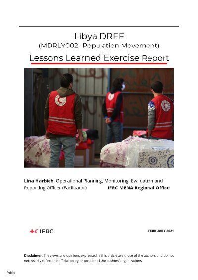 Libya DREF MDRLY002_ Lessons Learned Exercise Report.pdf
