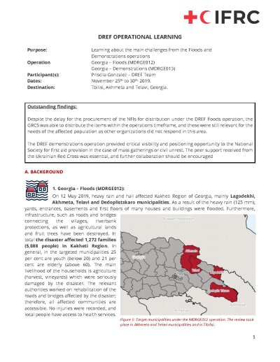 MDRGE012_MDRGE013 - Georgia Floods - Demonstrations 2019 - DREF review.pdf