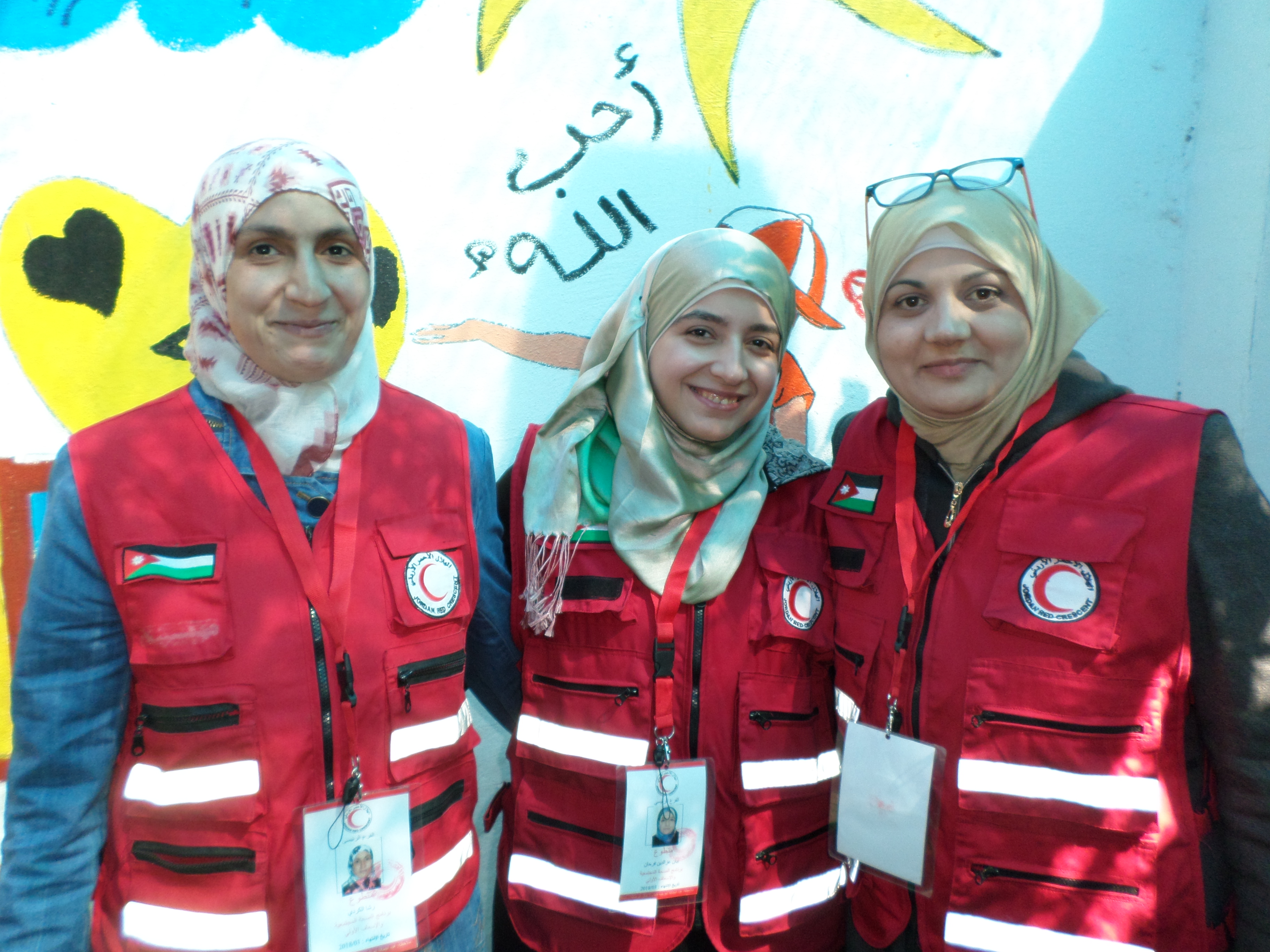 eCBHFA programme Jordan 2018eCBHFA volunteers in Jordan Red Crescent teach health literacy skills to migrant Syrian women in community centres across Amman. These Jordan Red Crescent volunteers are fr