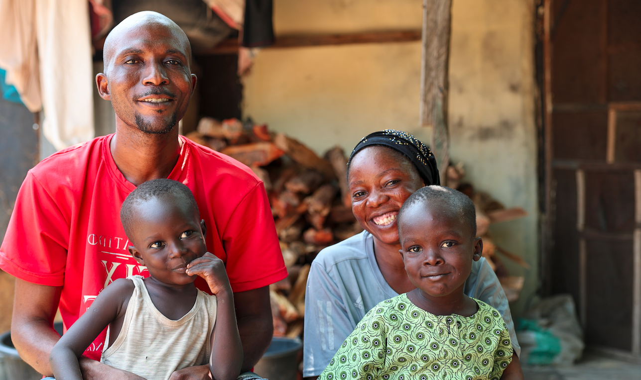 Pwavi Sanagon Kushi with his family in Northern Nigeria.