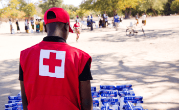 A Zambia Red Cross volunteer prepares for the next round of hygiene and household goods to help families safeguard their health during a prolonged drought.