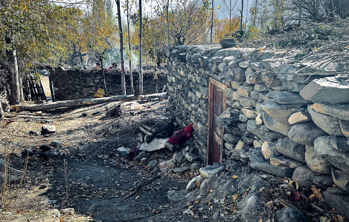 The house made of stones where Abuzar Hussain lives.
