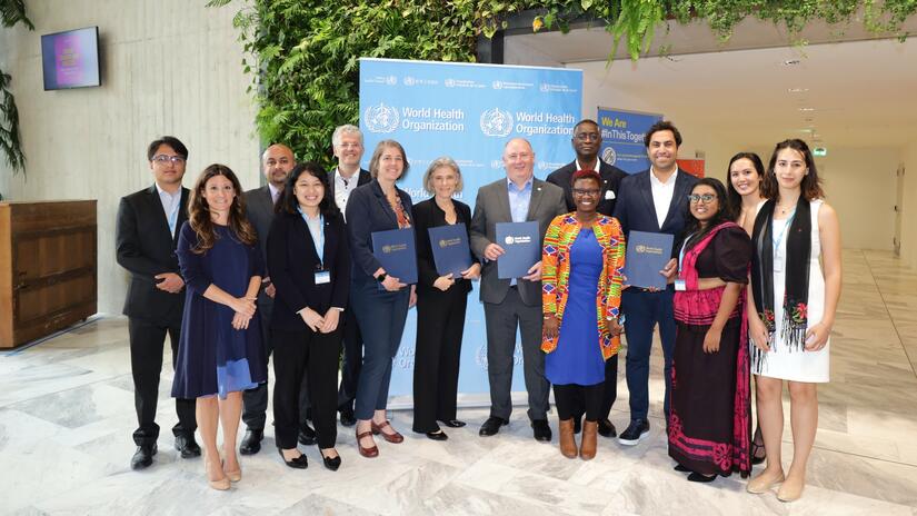 Representatives from the big 6 youth organizations meet at the WHO in Geneva in May 2022 to agree a new strategic collaboration