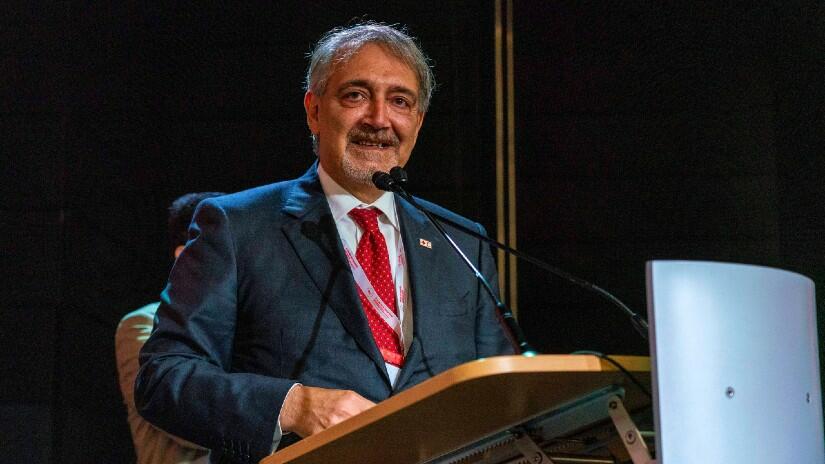 Francesco Rocca is re-elected as President of the IFRC at the 23rd session of the IFRC General Assembly in Geneva, June 2022
