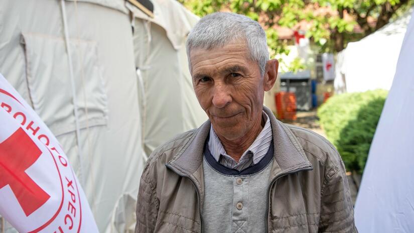 Oleksandr Ivanovich, a patient at the Red Cross Health Centre in Uzhhorod