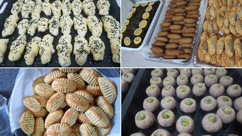 Algunas de las deliciosas recetas preparadas por Houda tras recibir clases de cocina en los centros comunitarios de la Media Luna Roja Turca.