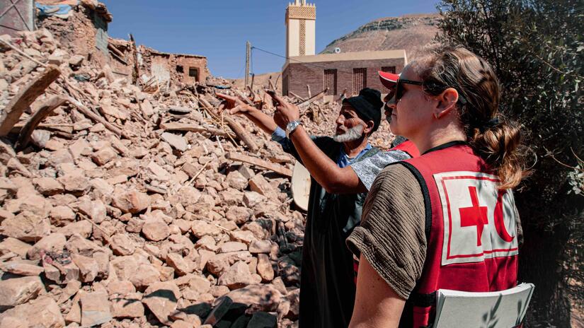 IFRC staff visit Chichaoua, one of the regions most affected by the earthquake that struck Morocco on 8 September