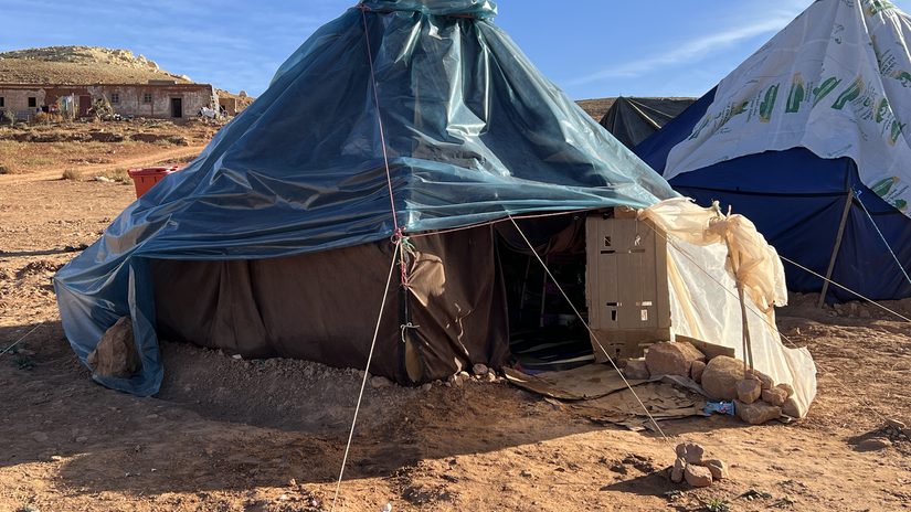 Located only a few kilometres away from the epicentre of the earthquake, the village of Tagadirt was entirely destroyed, leaving more than 60 families to live in tents.  