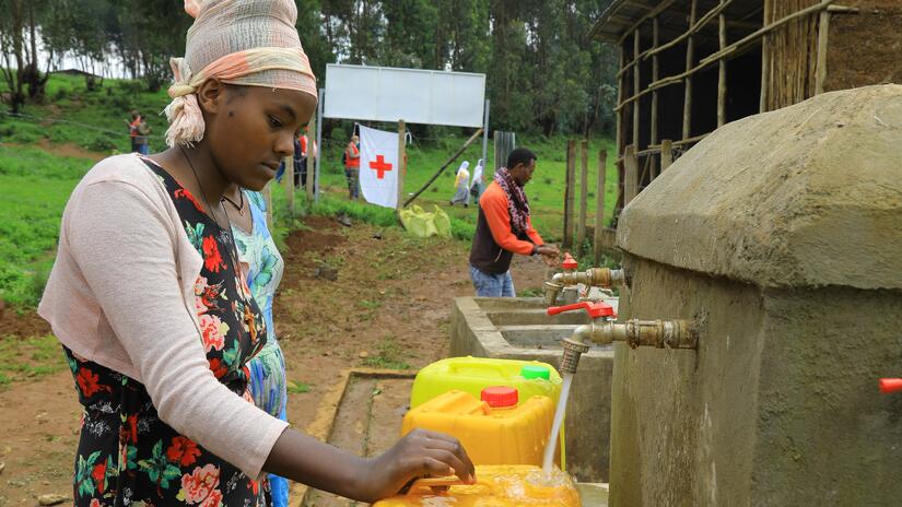 Ethiopian Red Cross Society water and sanitation project to provide safe and reliable drinking water.