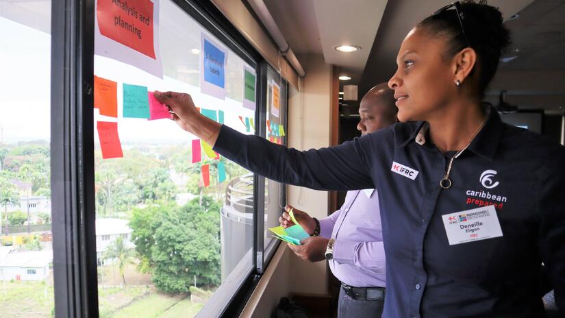 Le personnel de la Croix-Rouge de neuf pays des Caraïbes est formé dans le cadre d'une formation régionale sur la préparation aux interventions d'urgence (PER) destinée aux facilitateurs.