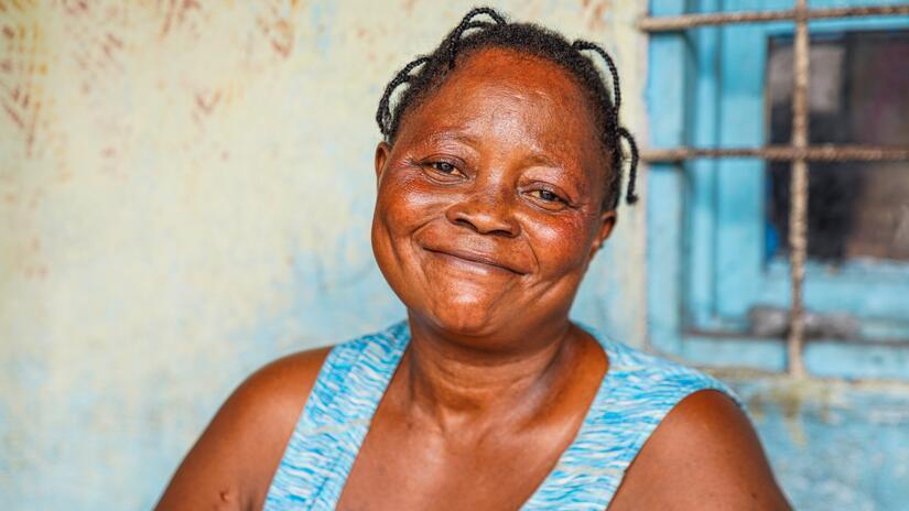 Basele Ntumba, a woman from Mbandaka, DRC who recovered from mpox.