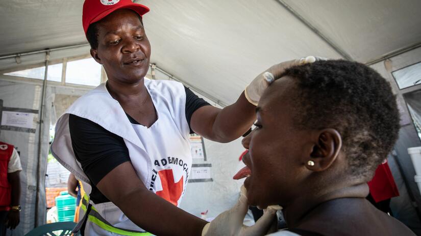 Mozambique: Beira, 6 March 2020. _ _Access to healthcare is a key challenge for people in Mozambique in the wake of Cyclone Idai. Mozambique Red Cross, supported by the IFRC, has established community
