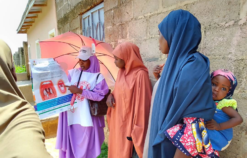 The Nigerian Red Cross Society (NRCS) conducting RCCE activities in Kano State, Nigeria, at the epicentre of a diphtheria outbreak that threatens 5.4 million people.
