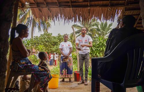 Red Cross Volunteers go house to house to raise awareness about mpox in the Democratic Republic of the Congo