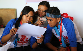 Youth volunteers from the Indonesian Red Cross at a youth gathering in South Sulawesi