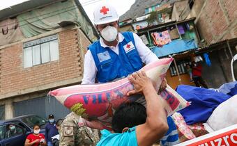 The Panama Red Cross distributes aid supplies to communities during the COVID-19 pandemic