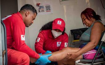  Since 2018, they have helped people on the move with psychosocial support, health care, access to water, and information on the migratory route. In Colombia, Red Cross teams provide information about the journey as well as health and protection services.  