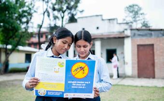 Nepal Red Cross volunteers conduct health awareness sessions in schools to prevent and control the rising Dengue cases in the country.