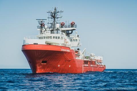 The Ocean Viking rescue ship run by SoS Mediterranee