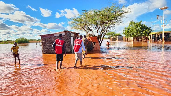 Floods in Kenya have displaced over 13,000 people and affected over 26,000 families. The Kenya Red Cross is responding to the immediate needs of those affected, providing shelter, essential non-food items, and water, sanitation, and hygiene services.